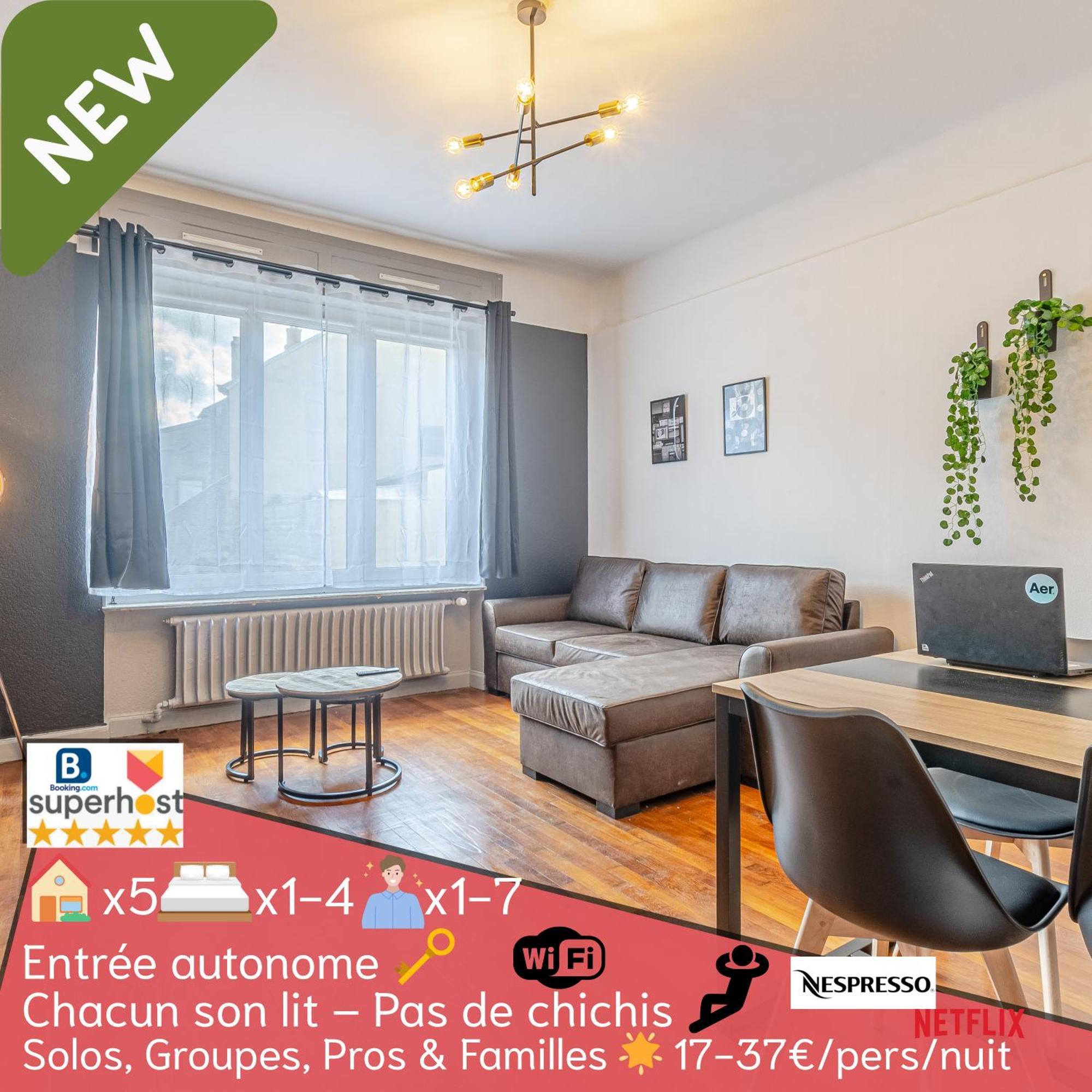 1 Studio & 4 Appts - 1 A 4 Lits - 1 A 7 Pers - 1 Immeuble - Confort, Flexibilite ------ English - 1 Studio & 4 Apts - 1 To 4 Beds - 1 To 7 Guests - Same Building - Comfort, Flexibility Hayange 外观 照片